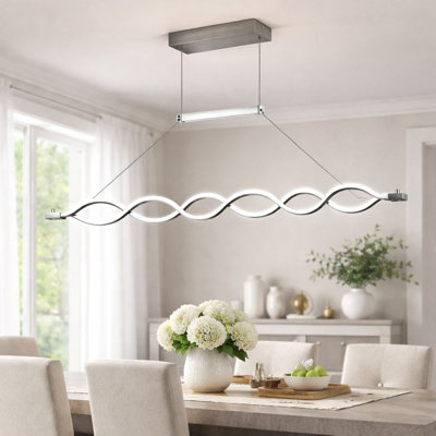Luminaire suspendu 2 lumières à DEL, forme ondulée