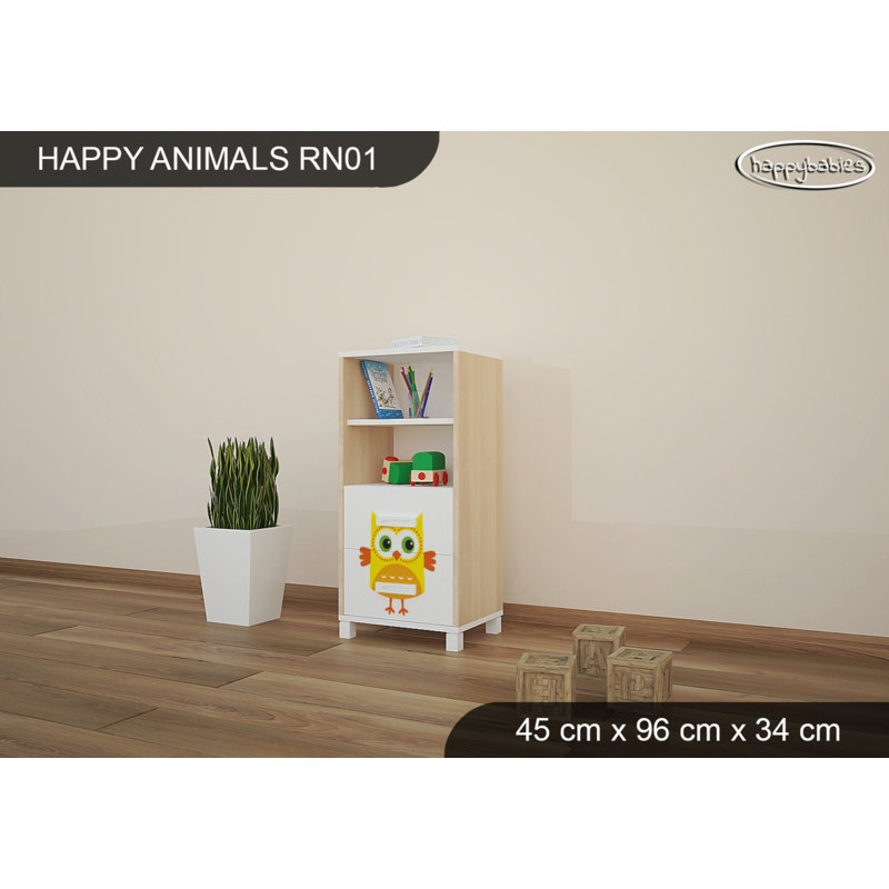 45cm W Animals Kids Cube, Oak