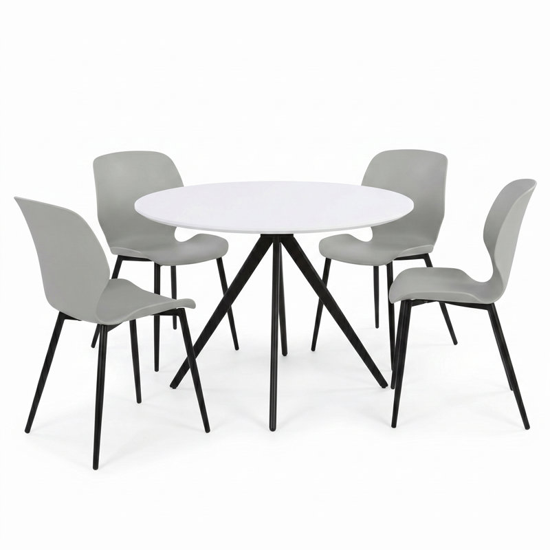 Westcreek 4 -Person Dining Set, White, Grey