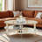 Silver Mirrored Glass Oval Coffee Table With Double-layer Design, Acylic Legs And Crystal Decor