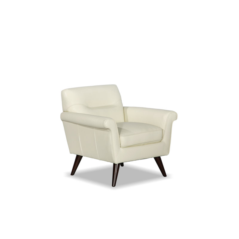 Amber Luxe 34”Leather Chair, Caesar Cream