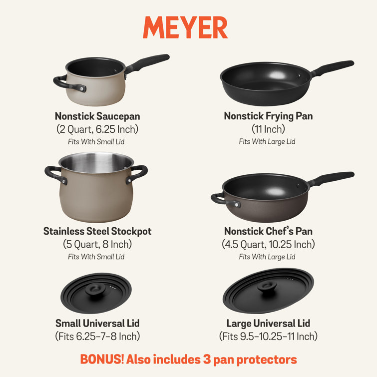 6 Pieces Nonstick Pans with Lids Nonstick Frying Pans with Lid