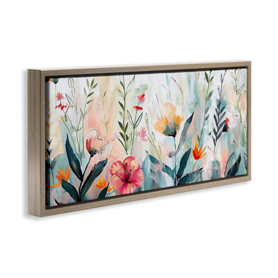 Cadre flottant Floral Garden Whispers, design par Elara Yasna