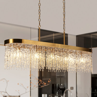Daine 5 - Light Iron Dimmable Kitchen Island Square / Rectangle and Linear Chandelier
