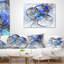 Fleur symétrique bleue fractale - coussin imprimé abstrait-30967413-30967417