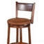 Ensemble de 2 tabourets pivotants Odel, similicuir brun, acajou foncé-105906602
