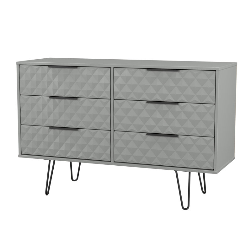 Talita 115cm W 6 - Drawer Chest of Drawers, Grey