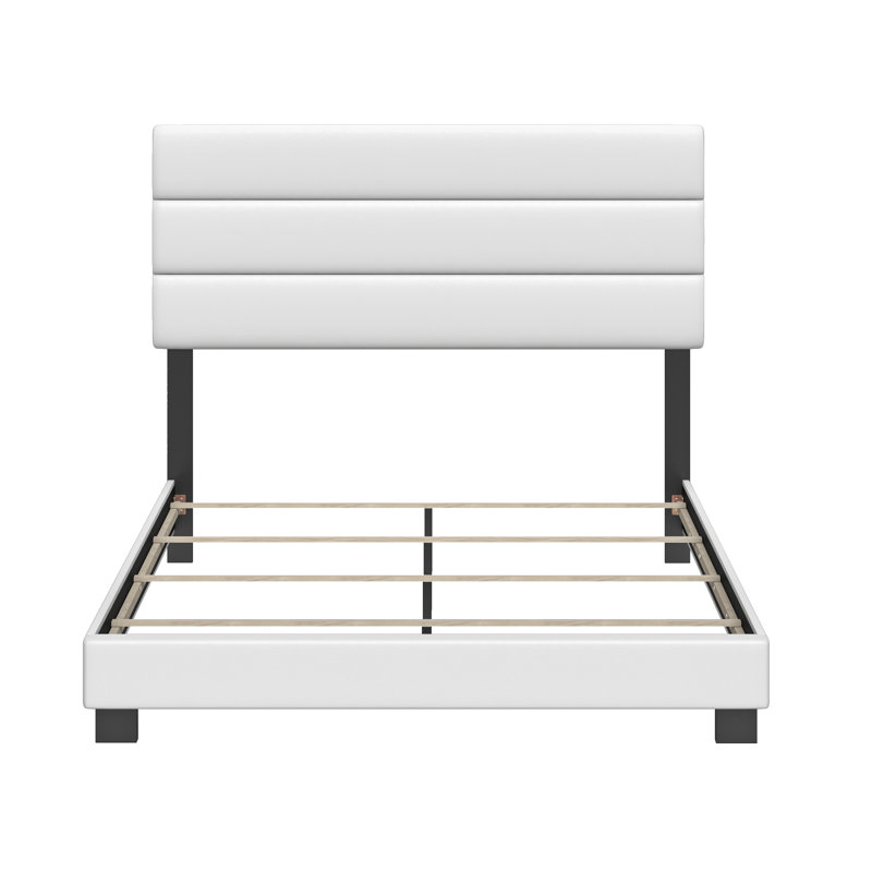 Base de lit tapissier Boyd Sleep Napoli, Simple, Blanc