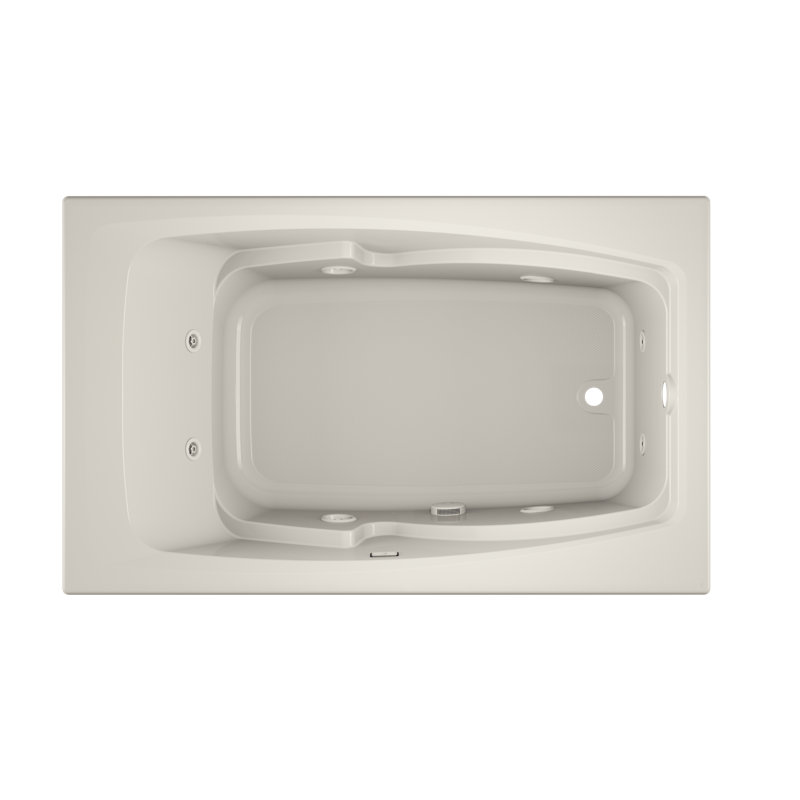 Cetra 60" x 36" Drop in Whirlpool Acrylic Bathtub, Oyster, Right, Yes