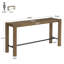 Table de bar 59 pouces en bois massif, table de salle à manger à hauteur de comptoir avec repose-pieds en métal