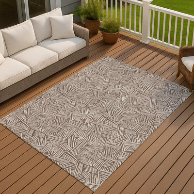 Machine Washable Indoor/Outdoor Chantille ACN2648 Geometric Rug