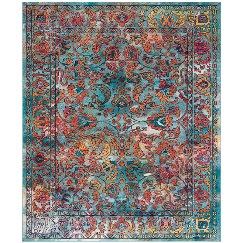 Crystal Performance Floral Rug, Rectangle 8' x 10'