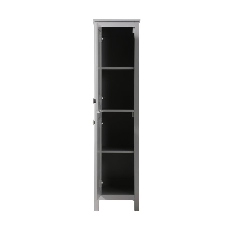 Rangement pour salle de bain Destinymarie, Gris / nickel brossé, H 65 po x l 16 po x P 22 po