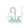Kingston Brass Restoration Two-Handle 3-Hole Deck Mount 4" Centerset Bathroom Faucet with Plastic Pop-Up