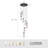 9-Light Modern Dimmable Raindrop Shape Thick Glass Pendant  Light