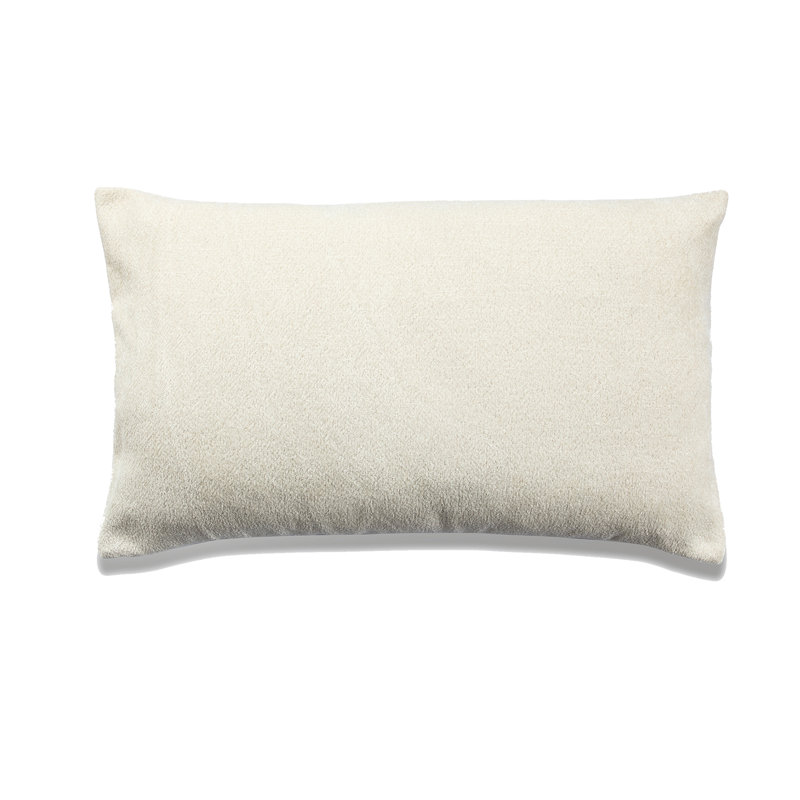 Housse de coussin rectangulaire en polyester , Crème, Polyester/ Bourre en polyester, H 14 po x l 24 po