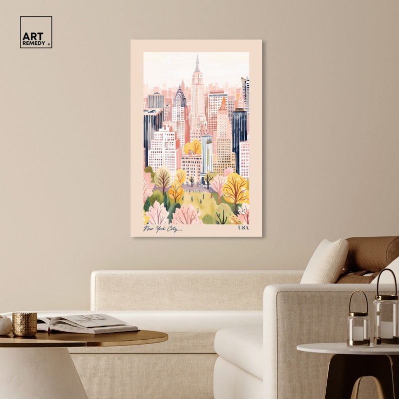 «Soft Spring New York Canvas», art de voyage par Art Remedy, Toile tendue, H 54 po x l 36 po