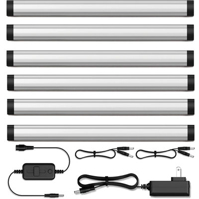 Inlight 12-inch Plug-in LED Under Counter Lights for Kitchen, Pack of 6