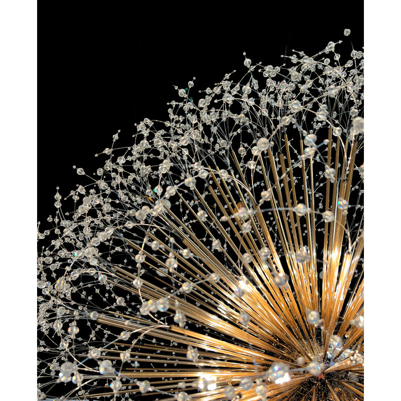 Lustre en cristal Luxe Starburst, Doré, 30 lumières, 63"