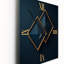 Rhombus en bleu foncé et or abstrait I - horloge murale moderne abstraite-99635505