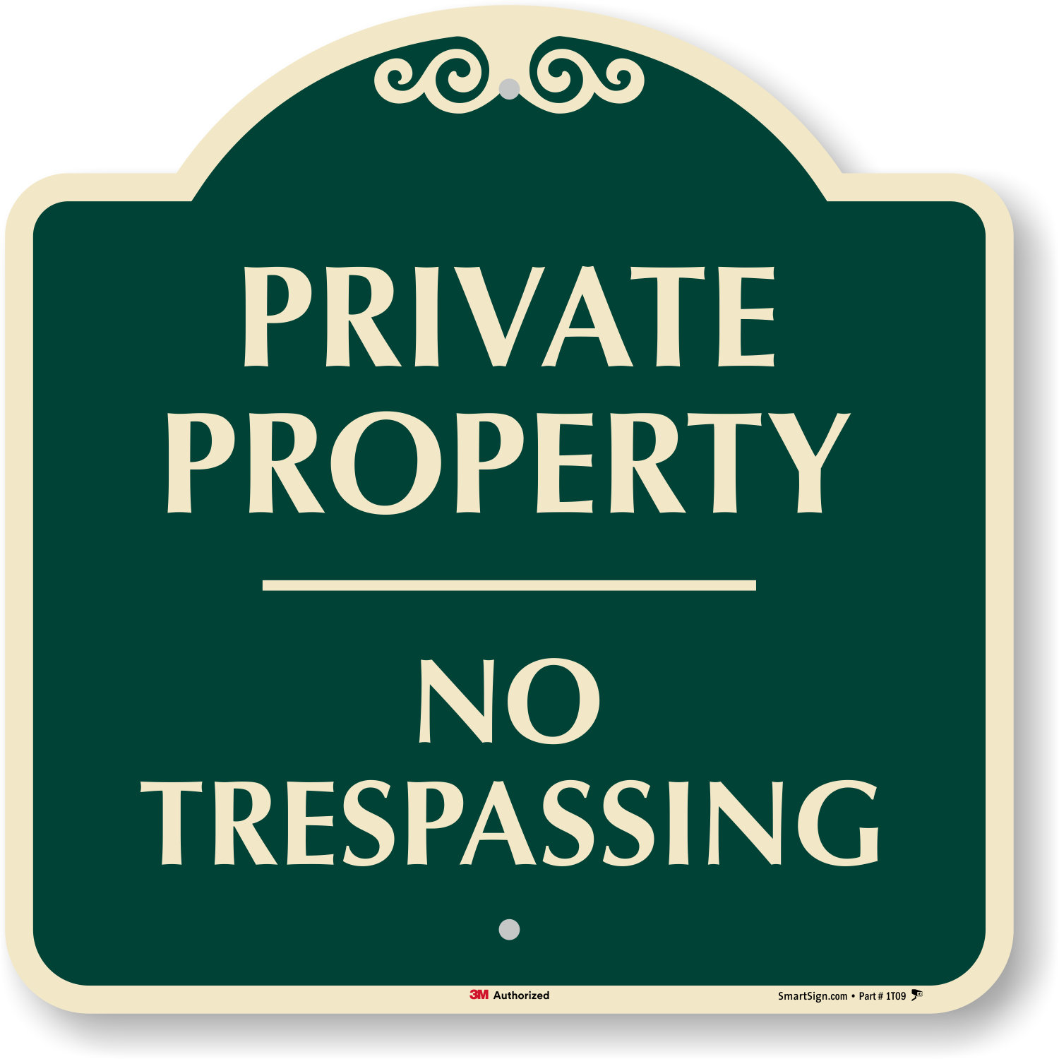 SmartSign Private Property No Trespassing High Intensity Reflective