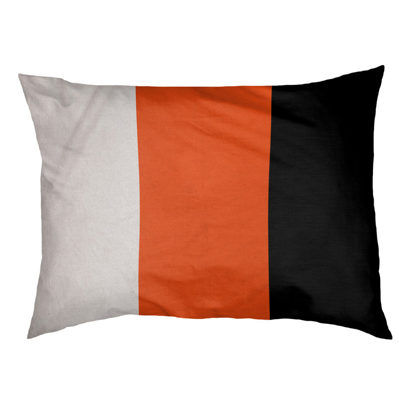 Coussin de lit pour chien Cincinnati, Grand (l 50 po x P 40 po x H 7 po), Blanc / Orange / Noir