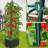 Raised Garden Bed Planter Boxes with Trellis, 70.9" Wheeling Self-Watering Tomato Planter Boxes with Trellis (Black)