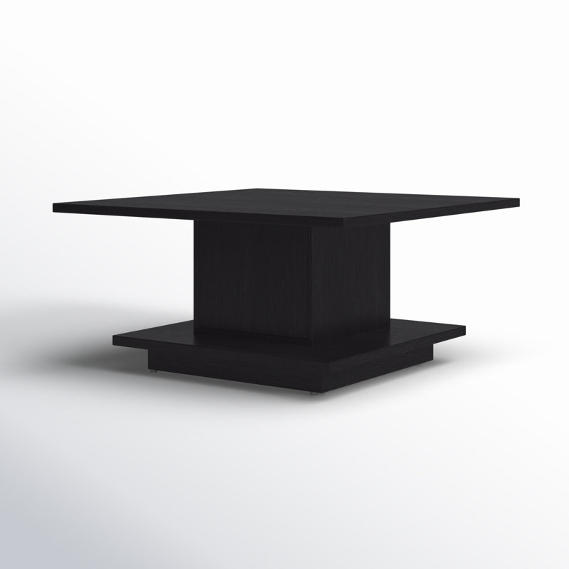 Table basse avec rangement en bois manufacturé Stallard , Noir, H 15,75 po x l 31 po x P 31 po