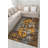 Yellow Gray Themed Striped Traditional Motif Patterned Vintage Decorative Carpet-1143624151