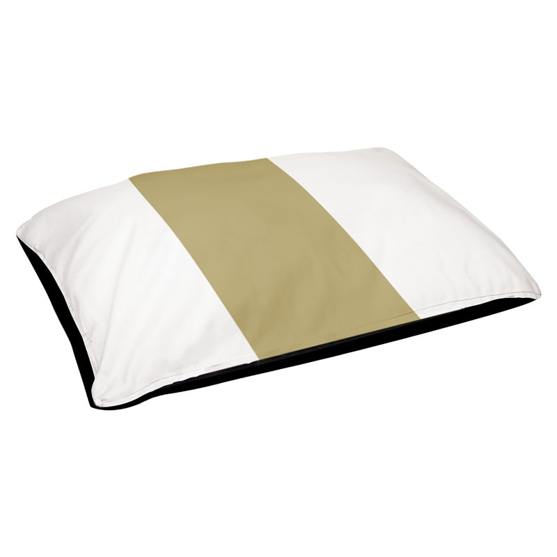 Coussin pour chien Tampa Bay, Moyen (l 28 po x P 18 po x H 6 po), Blanc / doré / blanc