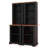 2-Piece Tall Freestanding Cabinet Set With Walnut Top, Open Storage, Display Bookcase With Anti-Tip Device-1292828267