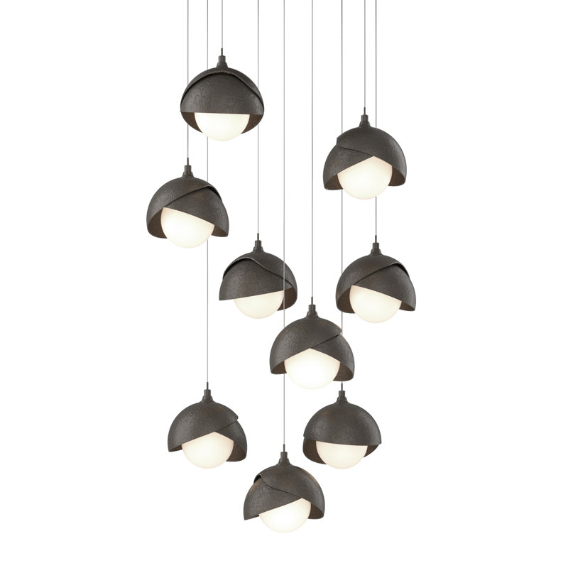 Brooklyn 9 - Light Cluster Geometric Pendant, Dark Smoke, 10" - 130", Dark Smoke