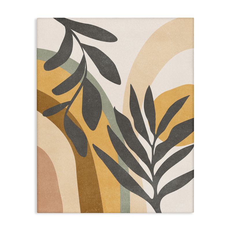 Art mural rétro sur toile, "Boho Plants" par Nataly White, H 30 po x l 24 po