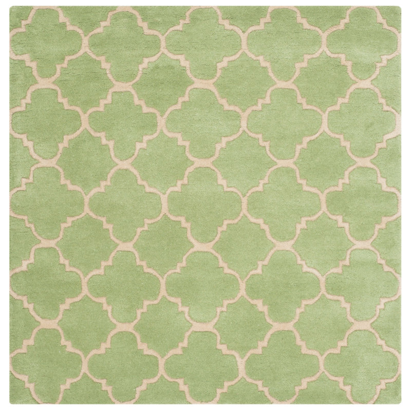 Carolene Hand Tufted Wool Geometric Rug, Square 5'
