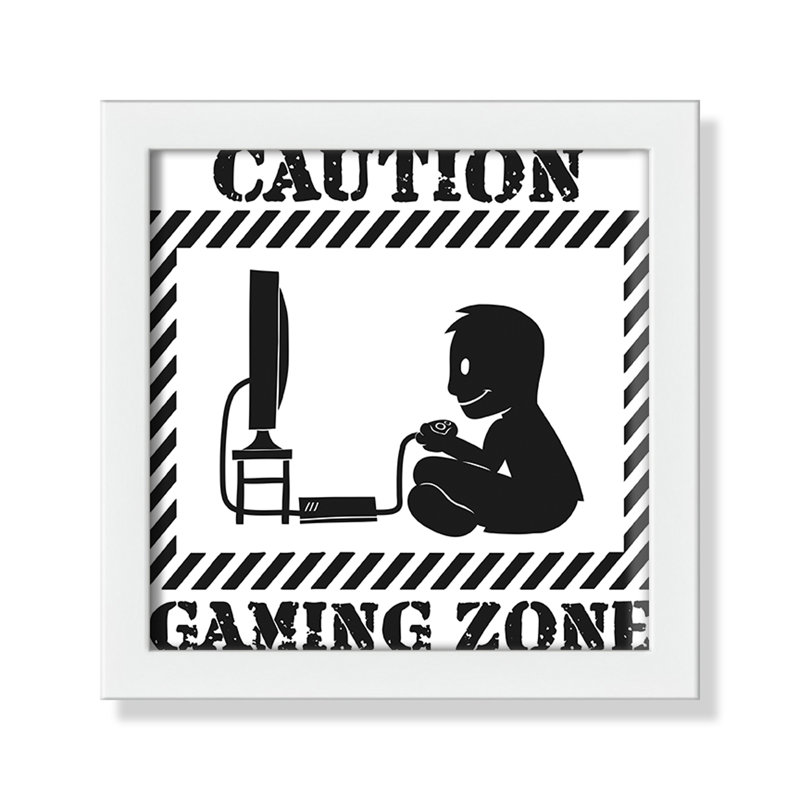 Impression sur papier Juvenile Gaming Gaming Zone Kids, H 9 po x l 9 po x P 1,19 po, Encadré de boîte blanc
