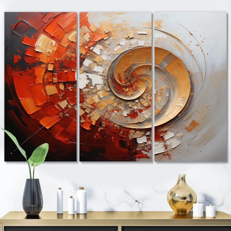 Energetic Spiralscape I - 3 impressions sur toile tendue, H 32 po x l 48 po x P 1 po