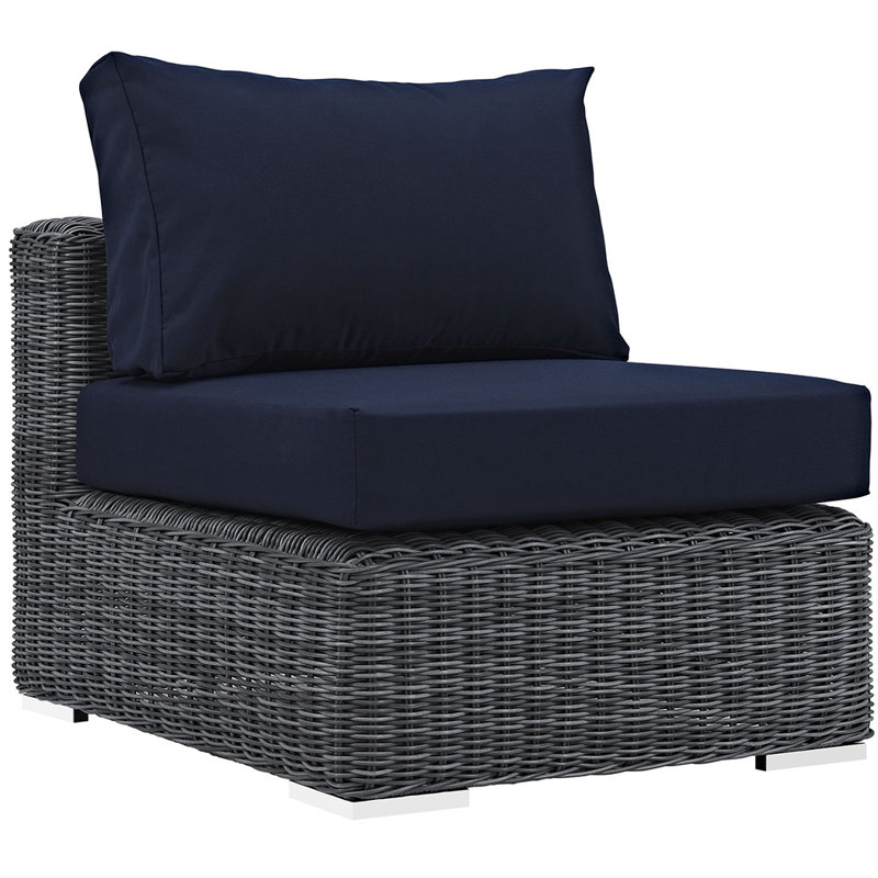 Invite Outdoor Patio Sunbrella Armless, Canvas Navy Sunbrella® Canvas