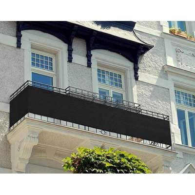 Housse d'intimité pour balcon (noir)