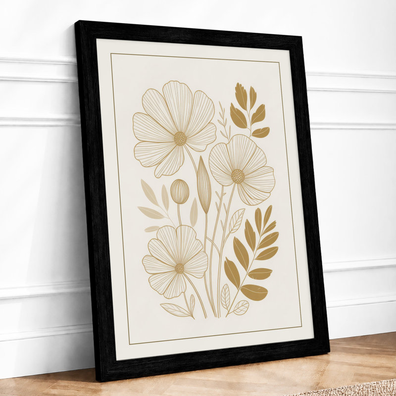 Poppy Line Study Botanical - Print, A1 - 84.1 x 59.4 cm, Black