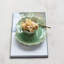 Assiette de nénuphar en grès avec glaçure craquelée réactive, vert