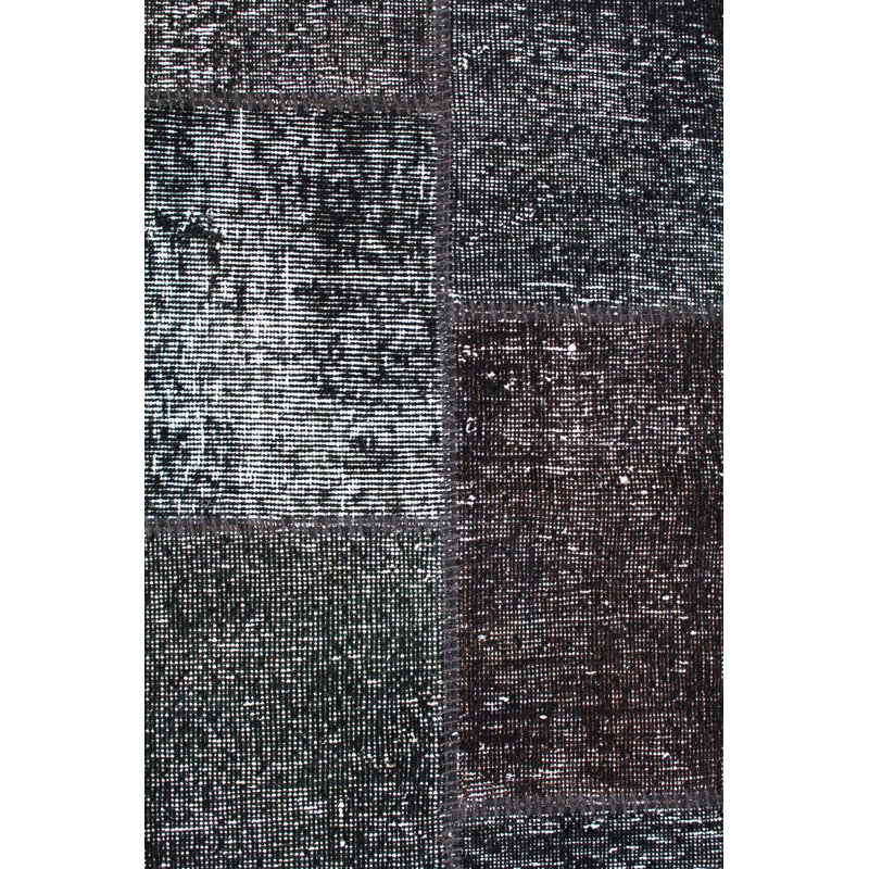 Tapis unique noir / bleu / mauve 8 pi 2 po x 9 pi 10 po Overdye
