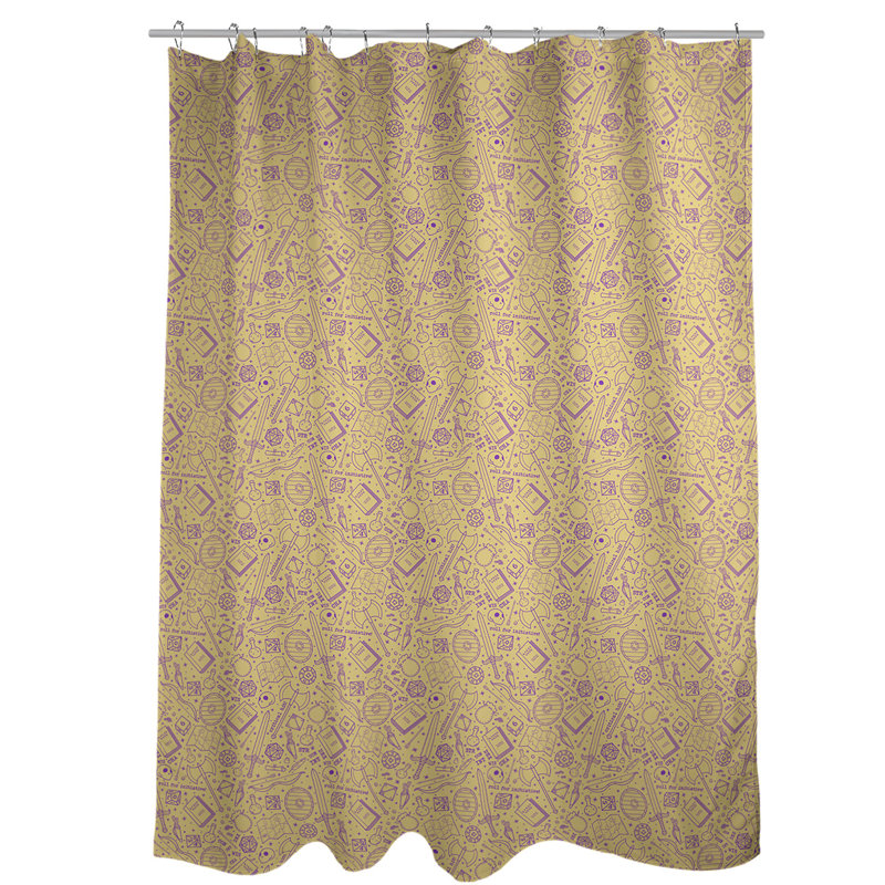Rideau de douche simple classique RPG, Jaune / Mauve