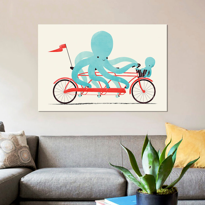 «My Red Bike», impression sur toile, H 18 po x l 26 po x P 1,5 po, Pas de tapis, Toile tendue