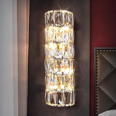Applique murale 6 couches en cristal de chrome K9, luminaire de luxe moderne et élégant pour salle de bain, couloir, salon