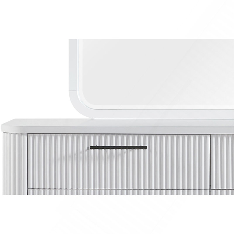Commode 6 tiroirs de style contemporain, Blanc