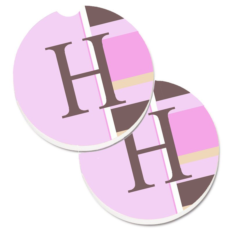 Sous-verre voiture monogramme initial, H, Rose