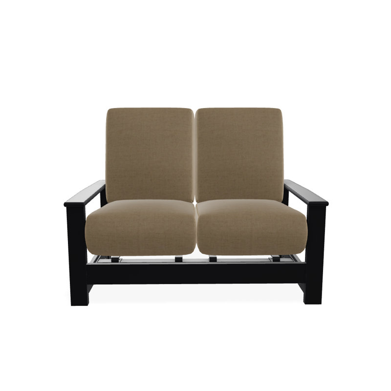 Leeward 56.5'' Wide Loveseat with Cushions, Wren, Black