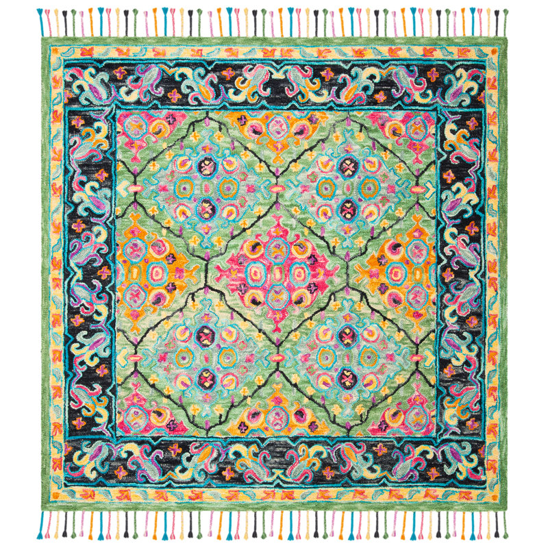 Vahakn Hand Tufted Wool Oriental Rug, Square 7'