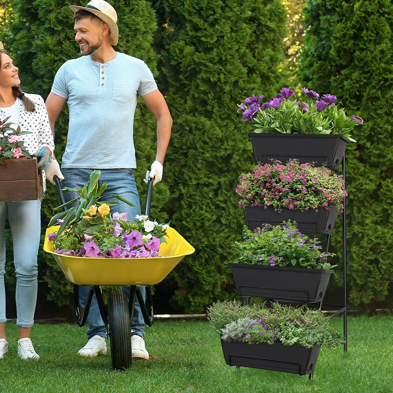 Jardin vertical en plastique ABS, H 41,5 po x l 16,8 po x P 18,3 po, Noir
