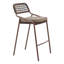 Ensemble de 2 tabourets de bar d'extérieur en rotin en acier thermolaqué de qualité hôtelière-10290026-10290027